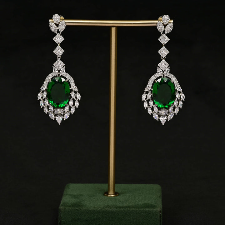 CZ White Gold Earrings