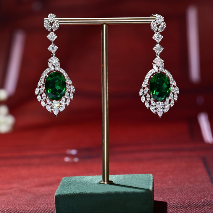 CZ White Gold Earrings