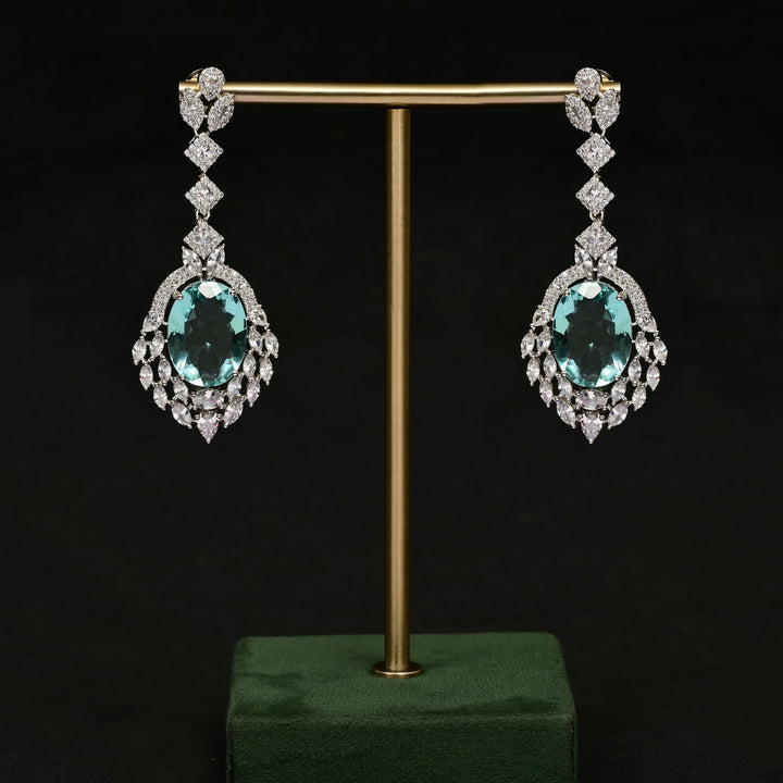 CZ White Gold Earrings