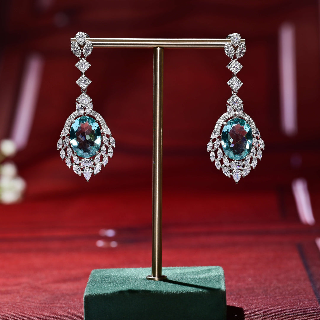 CZ White Gold Earrings