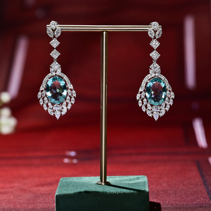 CZ White Gold Earrings