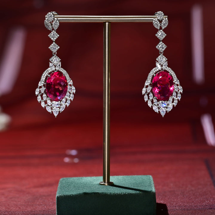 CZ White Gold Earrings