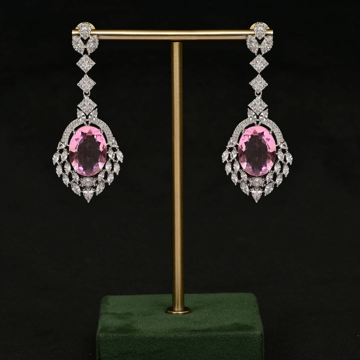 CZ white Gold Earrings