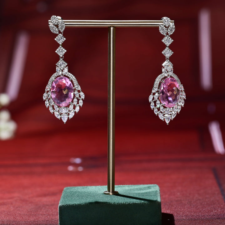 CZ white Gold Earrings