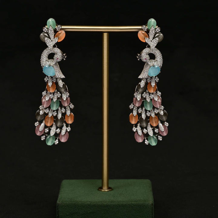 CZ White Gold Earrings