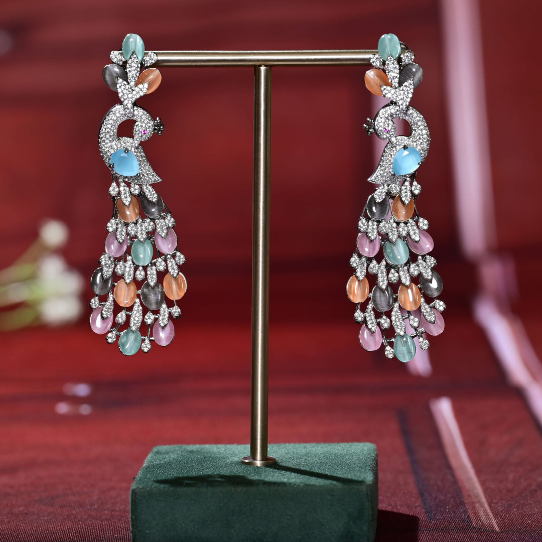 CZ White Gold Earrings