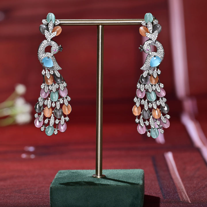 CZ White Gold Earrings