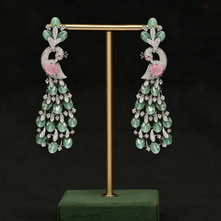 CZ White Gold Earrings