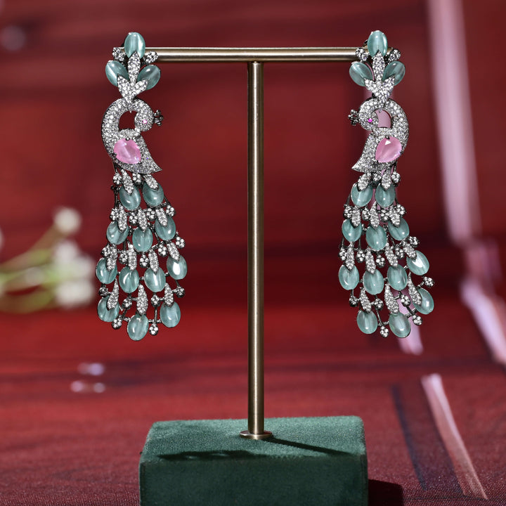 CZ White Gold Earrings