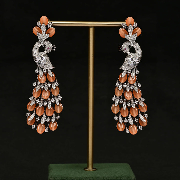 CZ White Gold Earrings