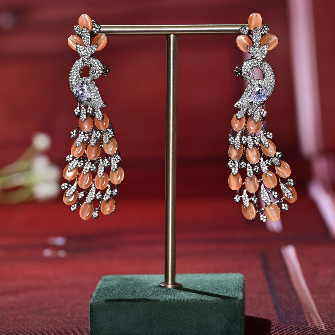 CZ White Gold Earrings