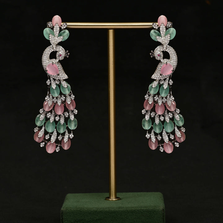 CZ White Gold Earrings