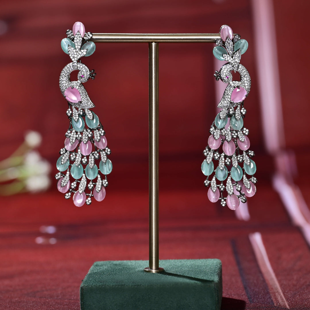 CZ White Gold Earrings