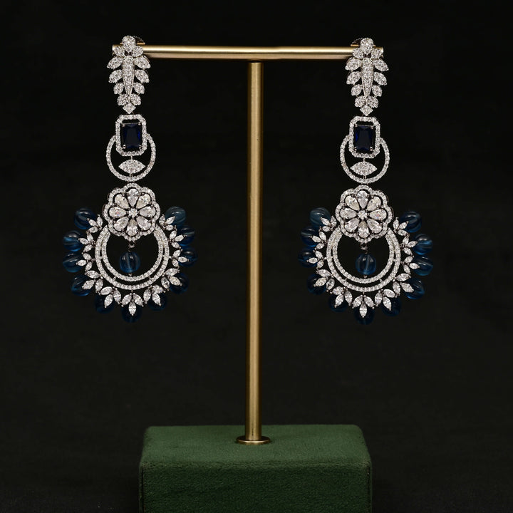 CZ White Gold Earrings