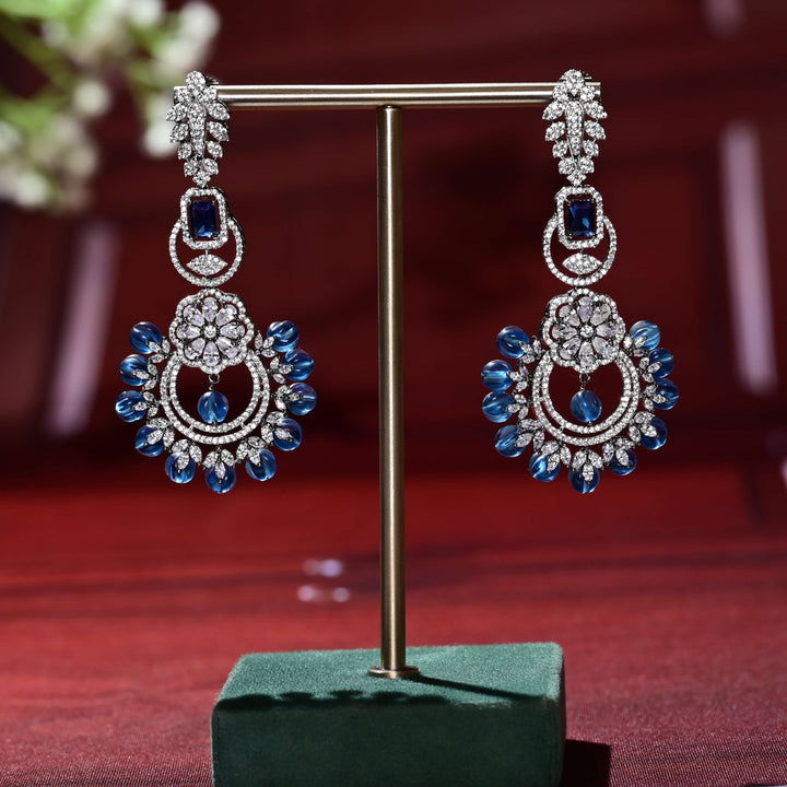 CZ White Gold Earrings