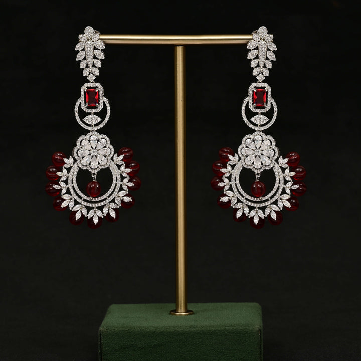 CZ White Gold Earrings
