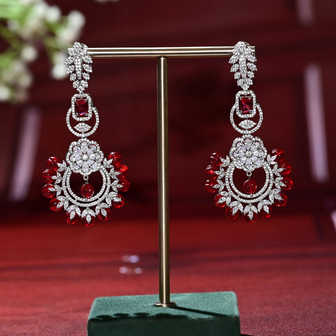 CZ White Gold Earrings