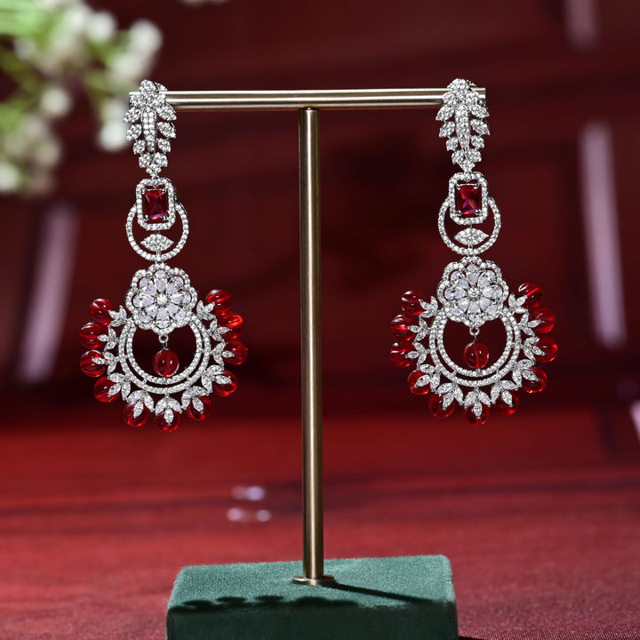 CZ White Gold Earrings