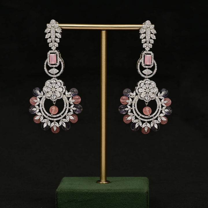 CZ White Gold Earrings
