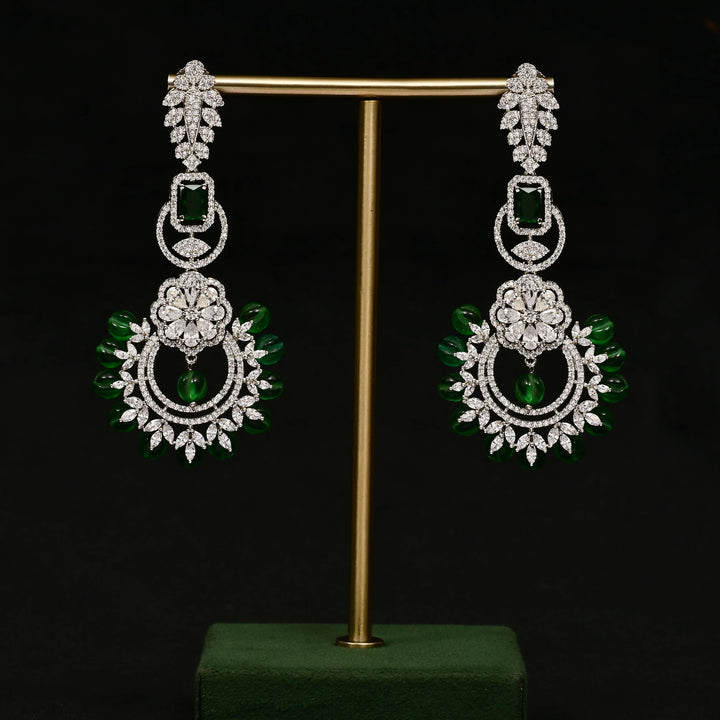 CZ White Gold Earrings