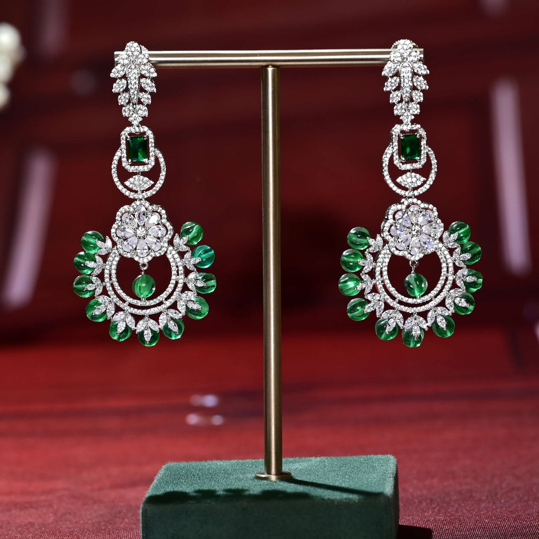 CZ White Gold Earrings