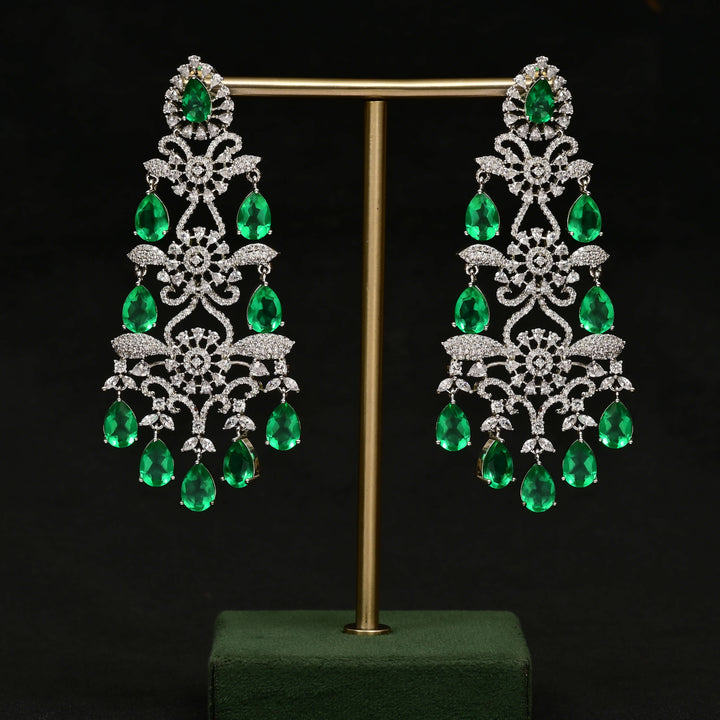CZ White Gold Earrings