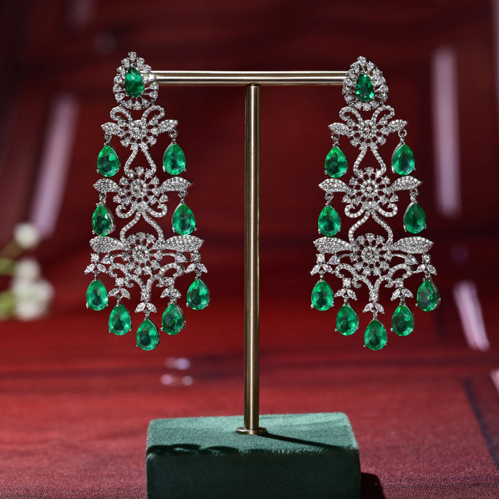 CZ White Gold Earrings