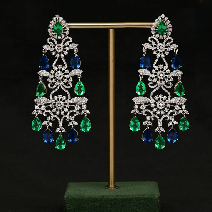 CZ white Gold Earrings