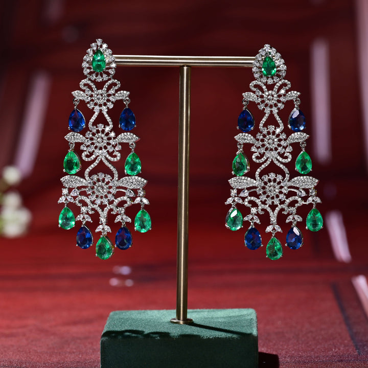 CZ white Gold Earrings