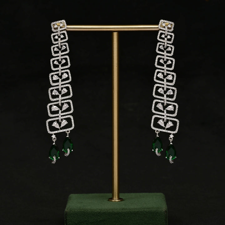 CZ White Gold Earrings