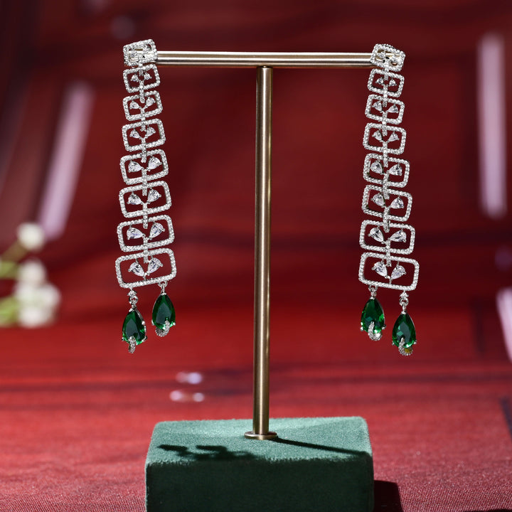 CZ White Gold Earrings