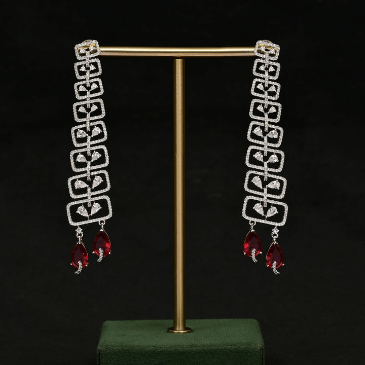 CZ White Gold Earrings