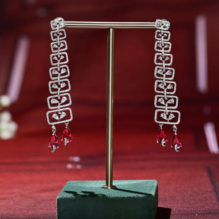 CZ White Gold Earrings