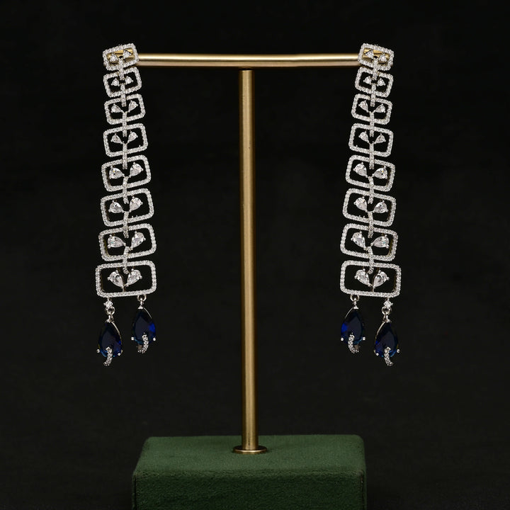 CZ White Gold Earrings