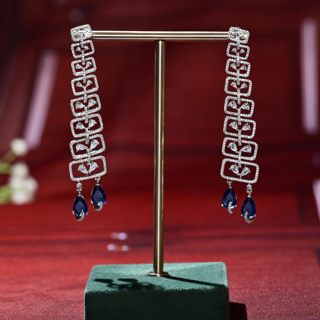 CZ White Gold Earrings