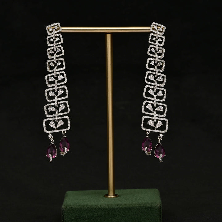 CZ White Gold Earrings