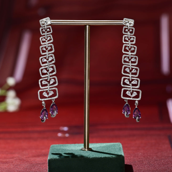 CZ White Gold Earrings