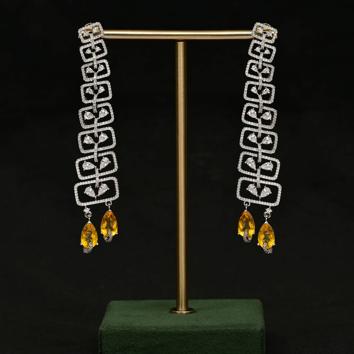 CZ White Gold Earrings