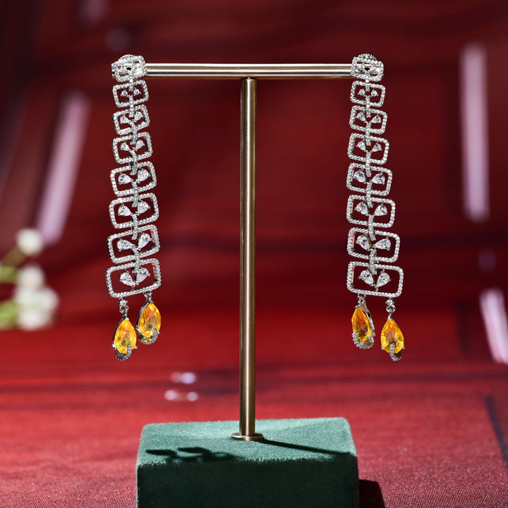 CZ White Gold Earrings