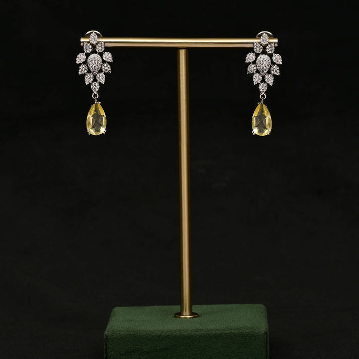 CZ White Gold Earrings