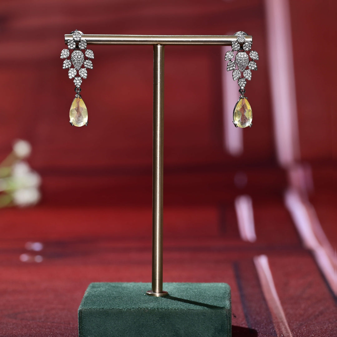 CZ White Gold Earrings