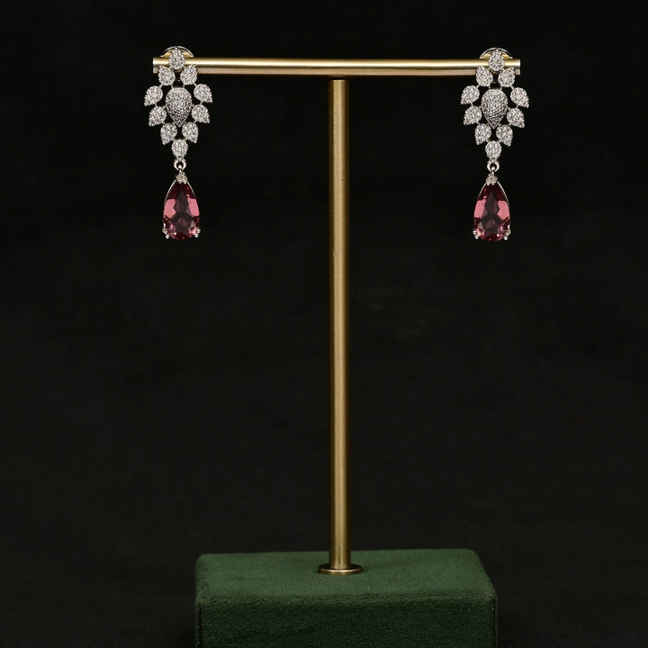 CZ White Gold Earrings