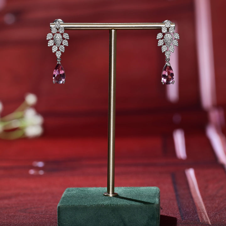 CZ White Gold Earrings