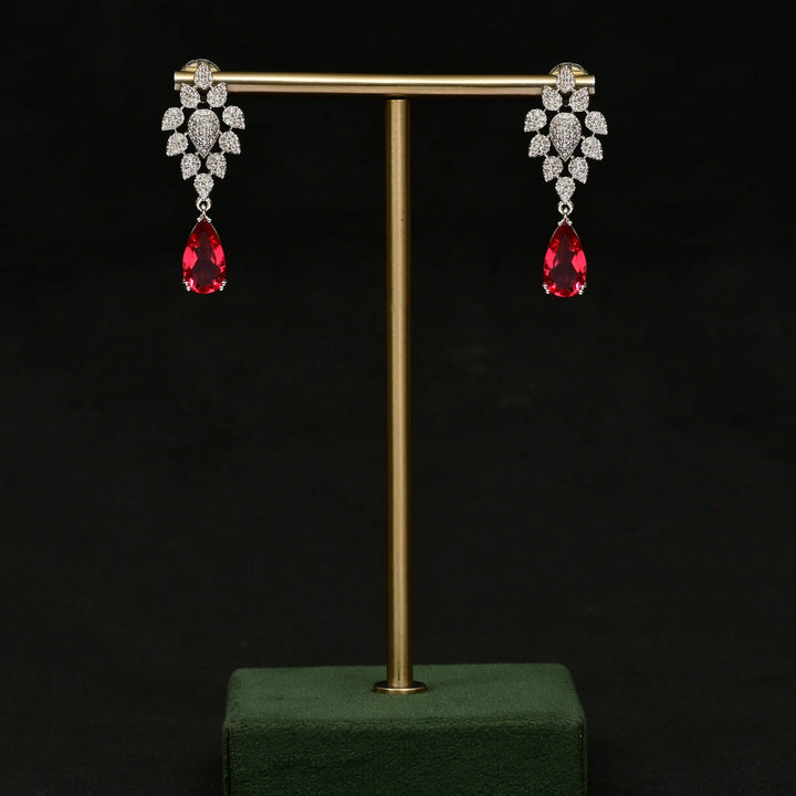 CZ White Gold Earrings