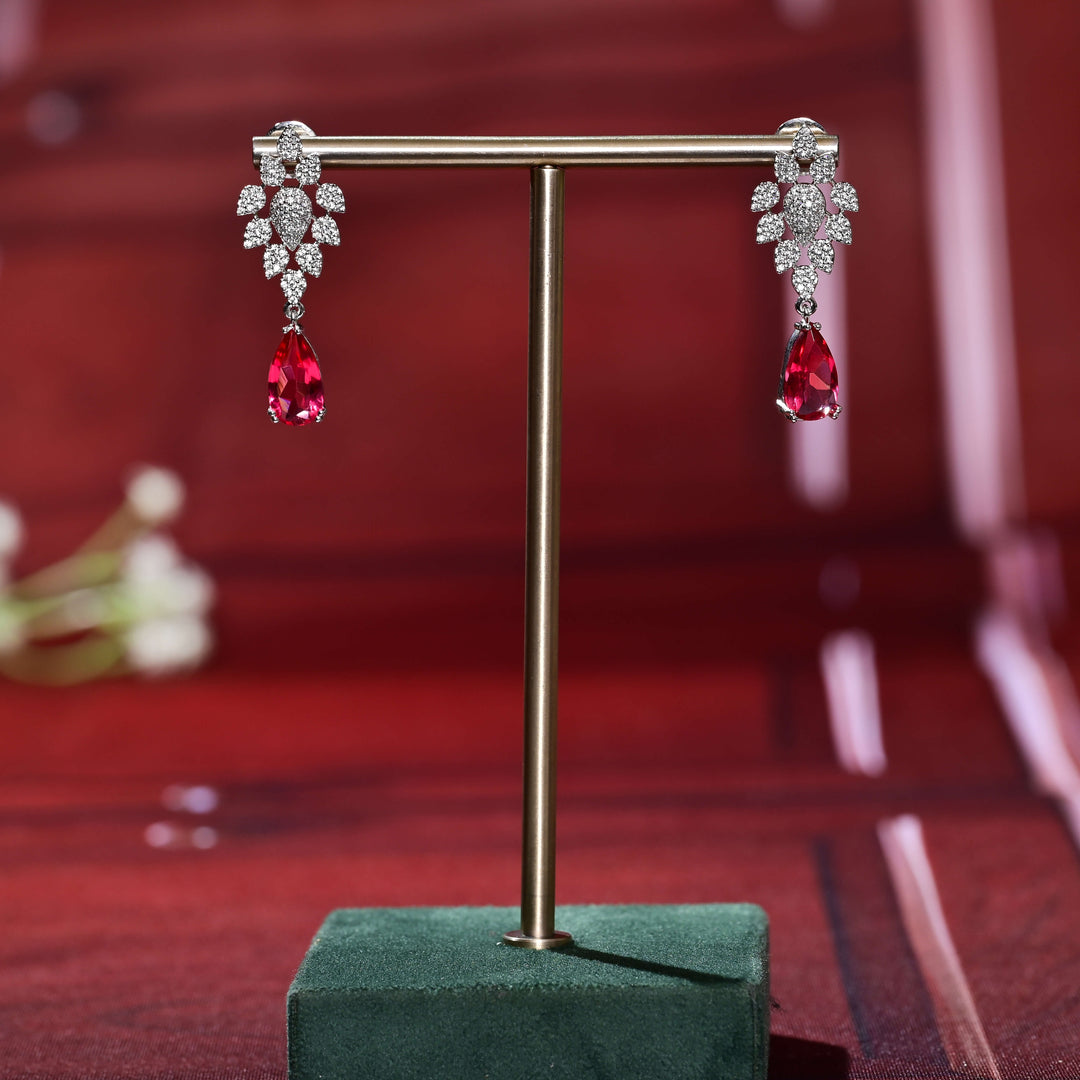 CZ White Gold Earrings