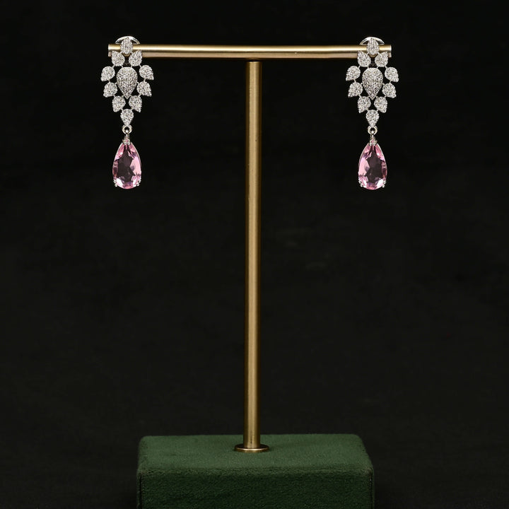 CZ White Gold Earrings