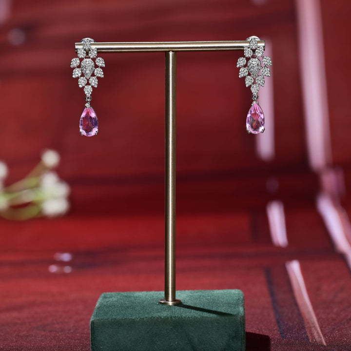 CZ White Gold Earrings