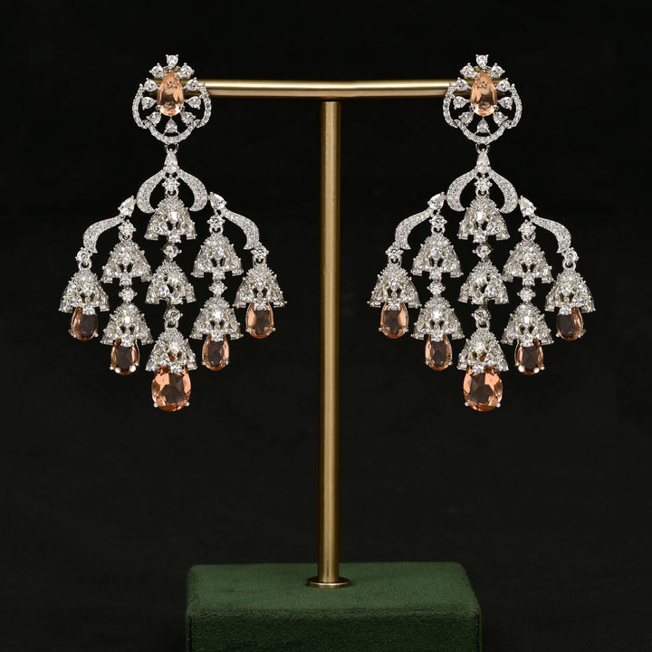 CZ White Gold Earrings