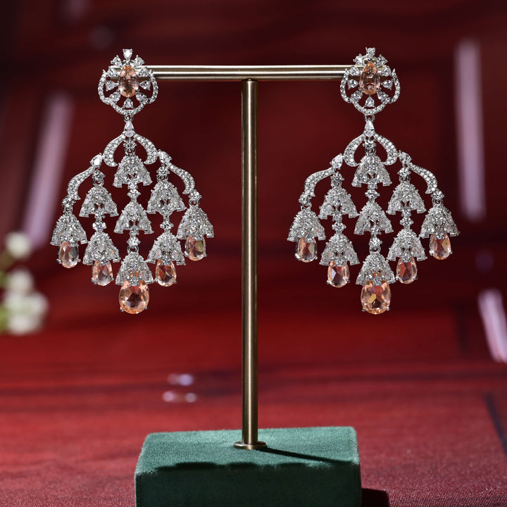 CZ White Gold Earrings