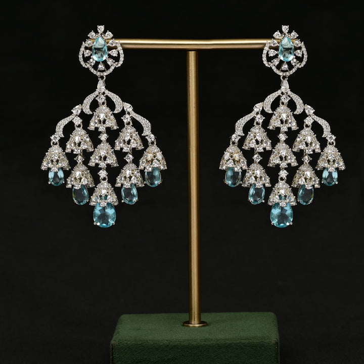 CZ White Gold Earrings